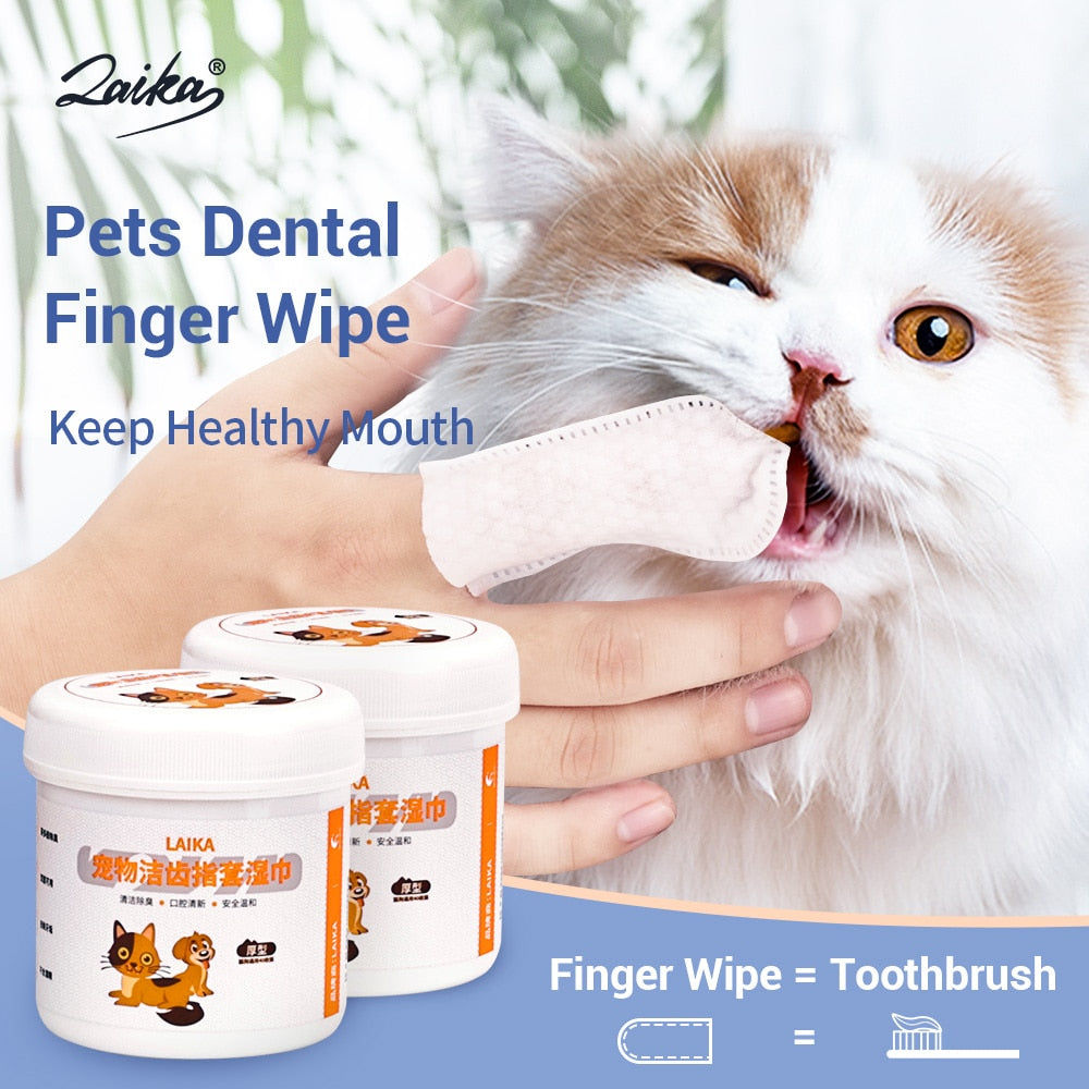 Pet Dental Cleaning Finger Wipes