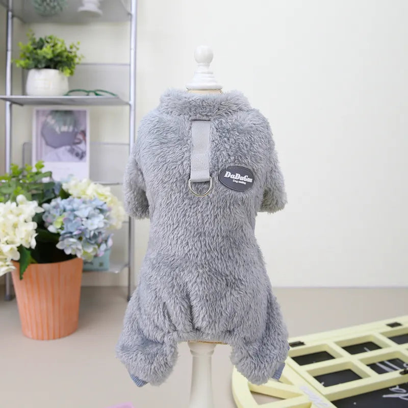 Elastic Pet Jumpsuit With Pull Ring